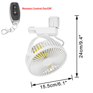 Track Ceiling White Fan Remote Control Easy To Install Adjustable Angle Simple Design For Air Circulation