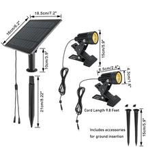 Load image into Gallery viewer, Three Ways Use Clip Floor Landscape Spot Lamp Waterproof Solar Lamp for Garden Gate Fence