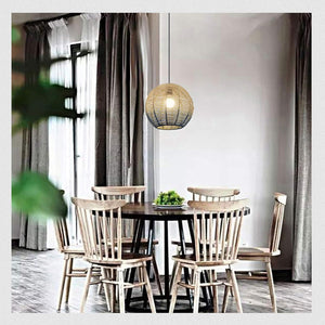 Ceiling Lamp Natural Lampshade No Wiring Needed Plug-in Hemp Rope Cord Dimmable For Modern Farmhouse