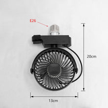 Load image into Gallery viewer, Hook-type Mini Fan E26 Base Wall Mount 5.9ft plug In Outlet Cord Adjusted Angle For Plant Growing