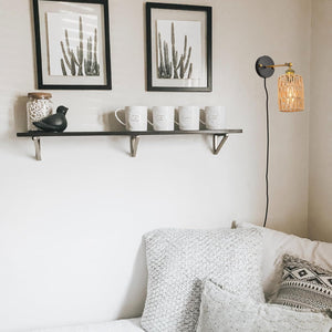 Twine Natural Rattan Wall Lamp Adjustable Plug-in Cord Aisle Light Rental Storey for Bedroom