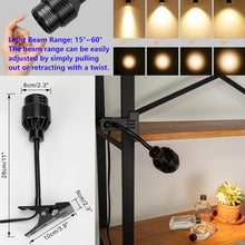 Load image into Gallery viewer, Clip Mount Flexible Angle Adjustment Full Spectrum Spotlight 7W 4500K 15 Feet Plug In Timer Cable
