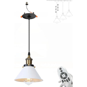 Recessed Mounted Pendant Light Industrial Style Adjustable Height Remote Control for Dining Room