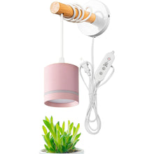 Load image into Gallery viewer, Hanging Wall Sconce Wooden Handle Macaron Style with Timer Cord Idea for Indoor Plant Grow Light