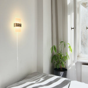 White Acrylic with Colorful Mosaic Stone Handmade Corded Wall Sconce Modern Design For Bedside Store Office