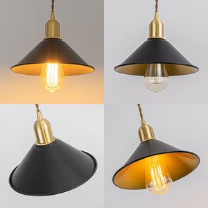 Track Mount Lighting Black Outer Gold Inner Shade Brass Base Kitchen Island Light Retro Design