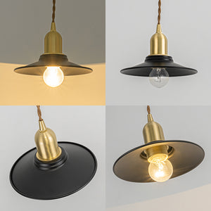 Ceiling Spotlight Remodel E26 Brass Base Black Shade Metal Hanging Light Conversion Kit