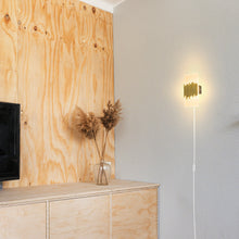 Load image into Gallery viewer, White Acrylic with Gold Tube Handmade Corded Wall Sconce Retro Design For Bedside Store Office