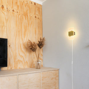 White Acrylic with Gold Tube Handmade Corded Wall Sconce Retro Design For Bedside Store Office