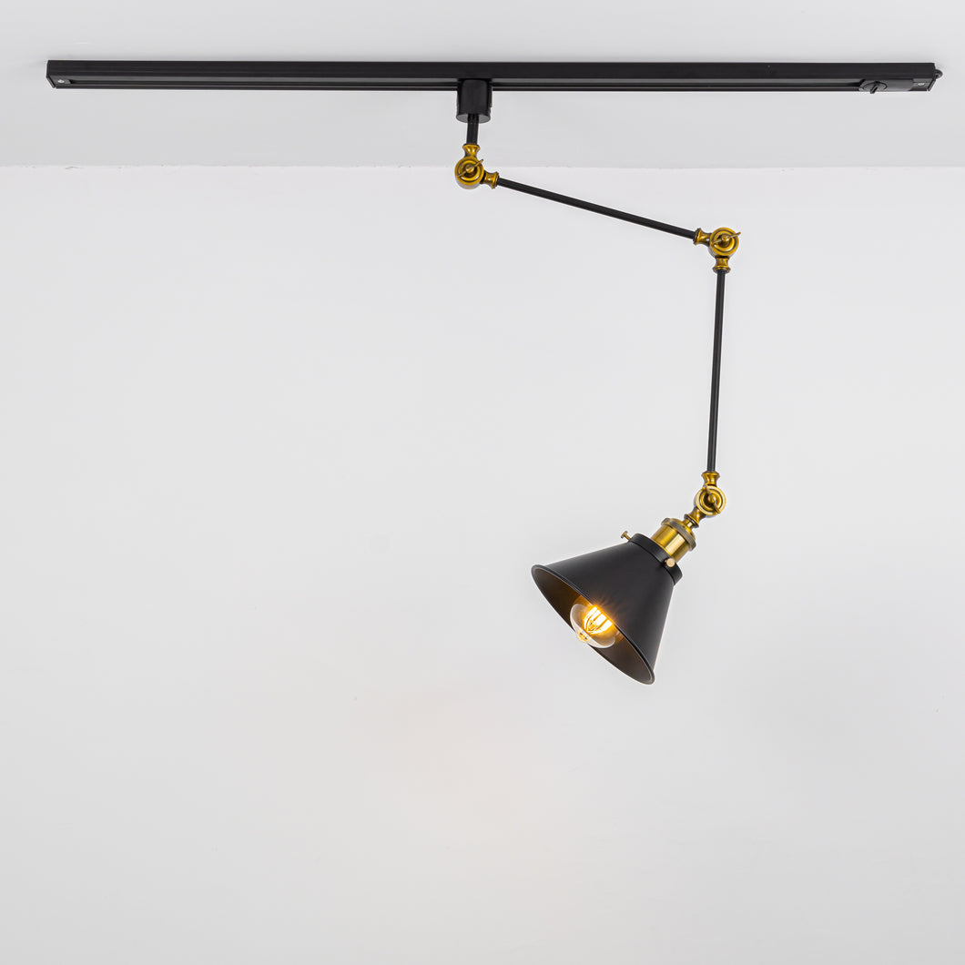 Adjustable Angle Direction E26 Base Vintage Copper With Black Shade Clashing Colors Track Light