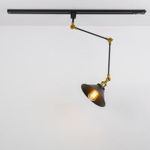 Load image into Gallery viewer, Adjustable Angle Direction Track Lamp E26 Base Vintage Copper With Black Cone Shade Clashing Colors Metal Tracking Light