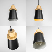 Load image into Gallery viewer, E26 Connection Ceiling Spotlight Remodel Log Base Metal Black Shade Retro Hanging Light Convert Kit