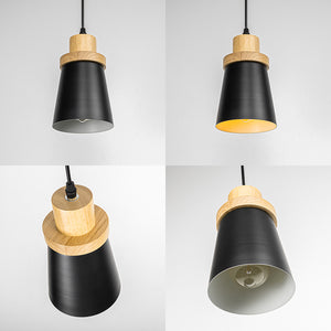 Sloped Position Track Light E26 Log Base Metal Shade Adjusted Retro Hanging Lamp Inclined Roof