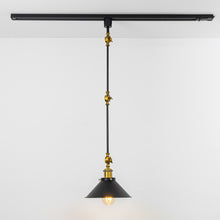 Load image into Gallery viewer, Adjustable Angle Direction Track Lamp E26 Base Vintage Copper With Black Cone Shade Clashing Colors Metal Tracking Light