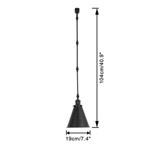 Adjustable Angle Direction Black Metal Cone Shade Track Lamp E26 Base Vintage Design For Kitchen Stores