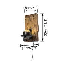 Load image into Gallery viewer, Flowing Water Ripple Lighting Wooden Wall Sconce USB Cable Hook Type Vintage Design For Home Stairs Background