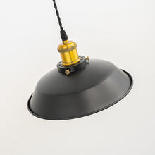 Load image into Gallery viewer, Track Pendant Lights Freely Adjustable Cord Black Metal Shade Brass Finish Base Loft Kitchen Sink Lamp