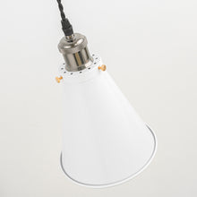 Load image into Gallery viewer, Rechargeable Battery Adjusting Cord Pendant Light White Or Black Metal Shade Smart LED Bulbs with Remote Retro Design