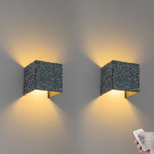 Load image into Gallery viewer, Blue &amp; Silver Glass Diamond Square Remote Control Battery Lamp No Wire Required