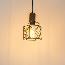 Load image into Gallery viewer, Track Mount Lighting Walnut Base Black Cage Shade Pendant Kitchen Island Light Retro Lamp