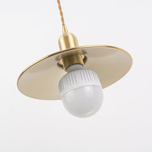Load image into Gallery viewer, Brass Wireless Smart RGB LED Bulbs Rechargeable Battery Remote Adjusted Cord Pendant Light