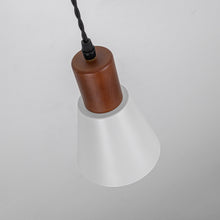 Load image into Gallery viewer, Rechargeable Battery Remote Brightness Adjusted LED Retro Pendant Light Walnut Base Black/White Shade