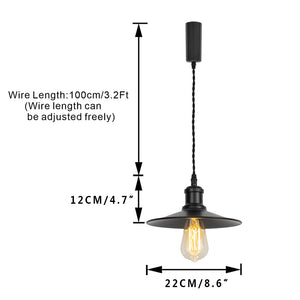 Track Light Multicolored E26 Base Black Shade Retro Metal Lamp 3.2 Ft Adjusted Height Freely