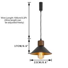 Load image into Gallery viewer, E26 Walnut Base Outer Black Inner Gold Shade Retro Track Light 3.2 Ft Adjusted Height Freely
