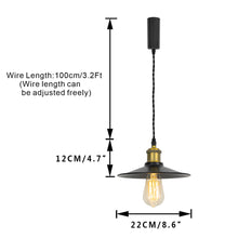 Load image into Gallery viewer, Track Light Pearl Black/Matt Brass E26 Base Black Shade Metal Lamp 3.2 Ft Adjusted Height Freely