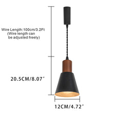 Load image into Gallery viewer, Track Light Walnut E26 Base Black/White Mini Shade Vintage Lamp 3.2 Ft Adjusted Height Freely