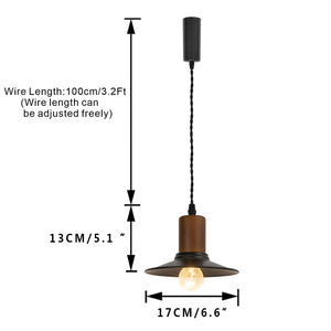 Track Mount Lighting Walnut Base Black Shade Pendant Kitchen Island Light Vintage Lamp