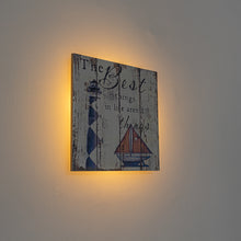 Load image into Gallery viewer, Handmade Wooden Light Home Decor Convenient Hook Wall Sconce Battery Remote Background Dimmable RGB Light