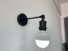Load image into Gallery viewer, Rechargeable Cordless Loft Black Metal Vintage Wall Sconces Smart LED Bulbs with Remote