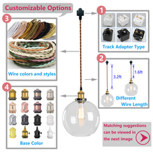Load image into Gallery viewer, Track Pendant Light Crystal Glass Globe Lampshade 1pcs Customizable Lamp