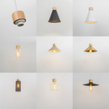 Load image into Gallery viewer, Vintage Track Light Wood/Walnut E26 Base Metal Shade Multi Options Customized Adjusted Height Freely