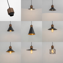Load image into Gallery viewer, Vintage Track Light Wood/Walnut E26 Base Metal Shade Multi Options Customized Adjusted Height Freely