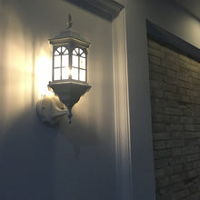 Load image into Gallery viewer, White Metal Waterproof Outdoor-Indoor Plug in Wall Light