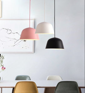 Track Pendant Light Macaron Pink Metal Shade Loft Style For Kitchen Home Bar