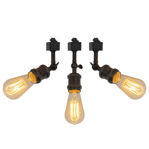 3-Pack Rotatable Tilt Adjustable Track Light Six Colors E26 Base Accent Lighting Vintage Design