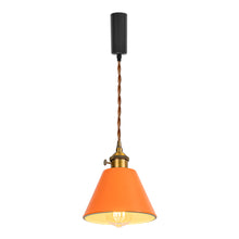 Load image into Gallery viewer, Modern Track Lamp Orange Lampshade Gold E26 Base with Switch Adjusted Cord Track Pendant Light