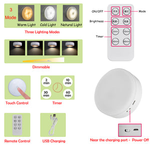Rechargeable Battery Smart LED Bulb Remote Control Pendant Light Iron Chain Black Metal Light