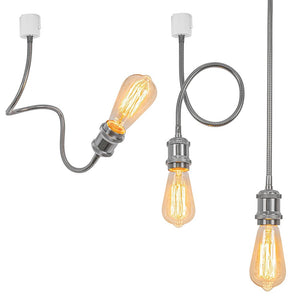 Track Light Mini E26 Base Flexibly Rotatable Light Goose Neck Silver Lamp