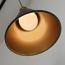 Load image into Gallery viewer, Remote Control RGB LED Black Outer Gold Inner Track Pendant Light Brown Bronze E26 Base Adjusted Fixture Vintage Design