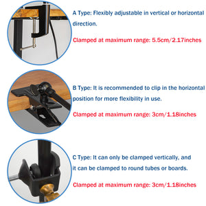 Multiple Customizations Clip Mounted Lamp Adjusted Lamp Arm Fixing To Table Tube Board Bookshelves
