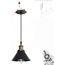 Load image into Gallery viewer, Recessed Mounted Pendant Light Industrial Style Adjustable Height Remote Control for Dining Room