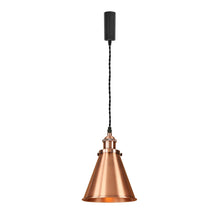 Load image into Gallery viewer, Adjusted Corded Cone Shade Red Bronze Track Light 3.2 Feet E26 Base Vintage Design Hanging Light