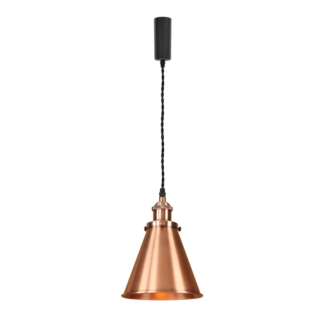 Adjusted Corded Cone Shade Red Bronze Track Light 3.2 Feet E26 Base Vintage Design Hanging Light