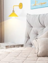 Load image into Gallery viewer, Rechargeable Smart LED Bulbs With Remote Cordless Yellow Or Green Metal Shade Modern Design Wall Sconces