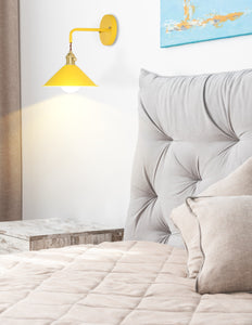 Rechargeable Smart LED Bulbs With Remote Cordless Yellow Or Green Metal Shade Modern Design Wall Sconces