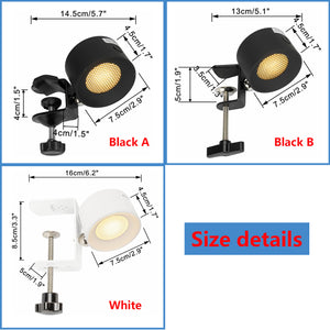 Clip-on Touch Switch Rechargeable Dimmable Spotlight Removable Magnetic 360° Rotating White/Black